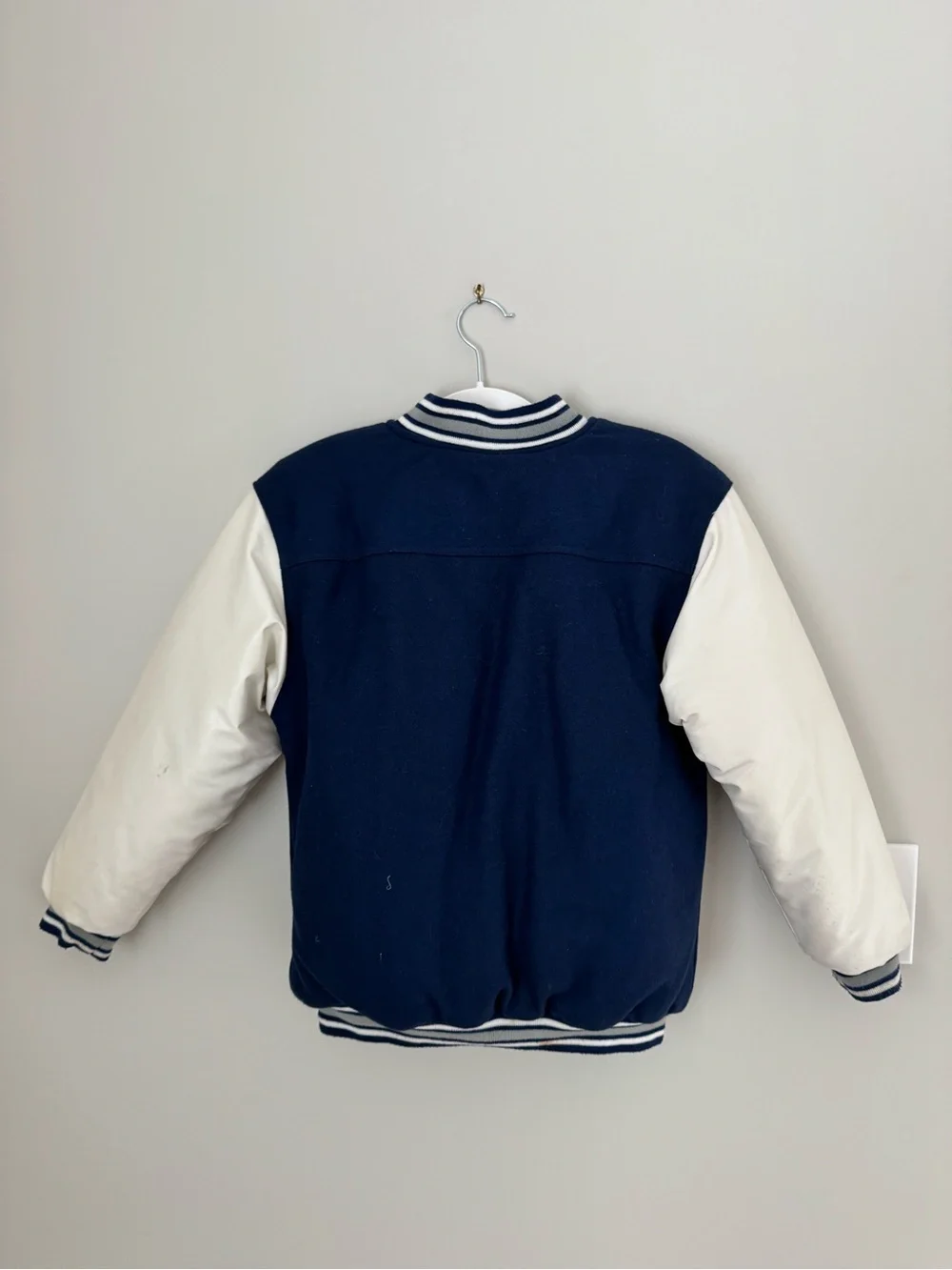 New York Yankees Mighty Mac Letterman Jacket Coat Youth Size M 12/14 Reversible